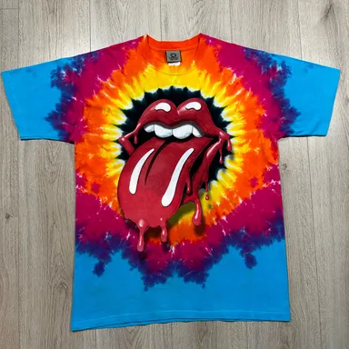 Vintage Liquid Blue Rolling Stones 2004 Tour Band T-Shirt Size L
