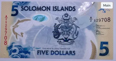 Solomon Islands 5 Dollars Polymer ND 2019 P 38 UNC