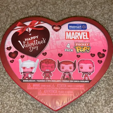 New: 2024 Funko Pocket Pop Marvel Classics Valentine's 4-Pack Walmart Exclusive