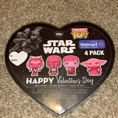 New: 2024 Funko Pocket Pop Star Wars Valentines Day 4 pack Walmart Exclusive