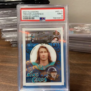 2021 Panini Illusions King Of Cards Trevor Lawrence KC-11 King Of Cards PSA MINT 9