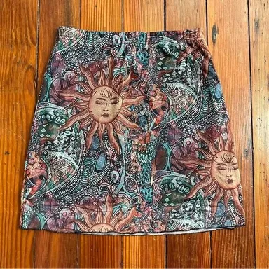 Romwe celestial mesh layered mini skirt sz Small