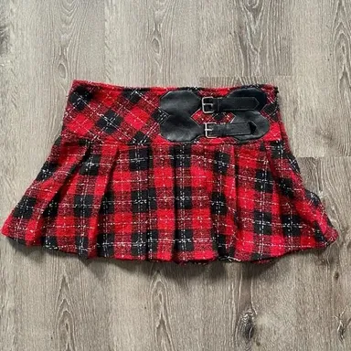 Vintage Mandee Tartan Buckle Mini Skirt