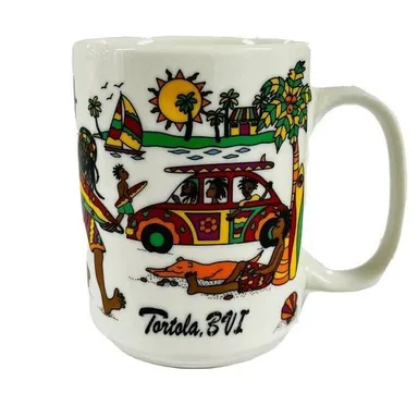 Vintage Tortola BVI Rasta Raggae coffee mug collectors series Americana Rare