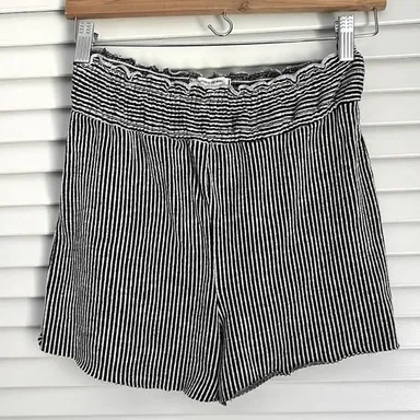 Caution To The Wind Ribbed Stripe Shorts Smocked Waist