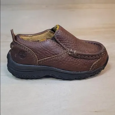 Timberland Loafer Style Slip-On Kids Brown Leather Shoes
