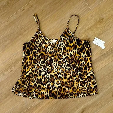 NWT Abound Leopard Print Strappy Top - Size Large