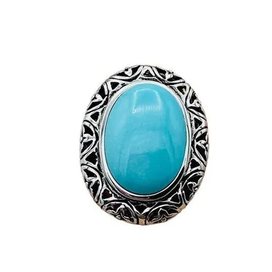 Sterling Silver Turquoise Filigree Ring Sz. 5.75 IPS Thailand Large Statement