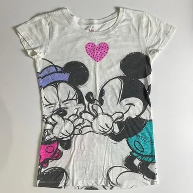 Mickey and Minnie White Girls Xtra Large T Shirt Disney Store