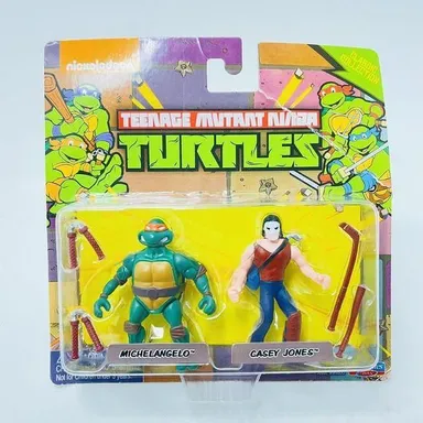TMNT Teenage Mutant Ninja Turtles Michelangelo Casey Jones Mini Set Playmates