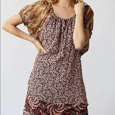NWT Free People // Anna Sui Upcycle Puff Sleeve Dress Size Small Z285-3