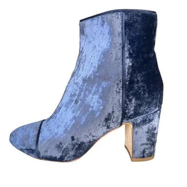 Blue Velvet Boots