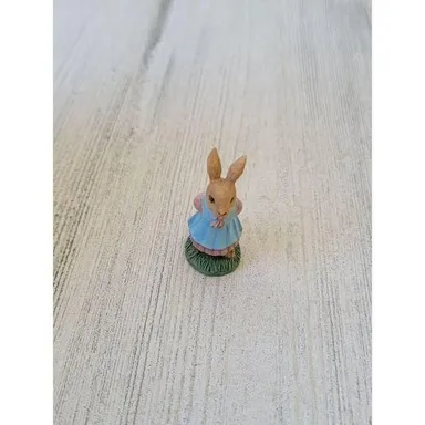 Mini rabbit girl Brown Bunny Easter Flower Village accessory spring figure