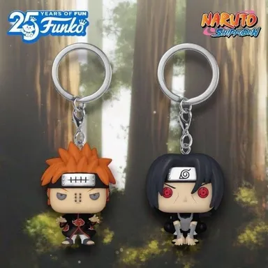 Set of 2 Funko POP! Anime Naruto Shippuden Keychain Mini Figures! Itachi & Pain
