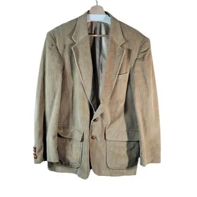 Vintage Lands End Corduroy Blazer Sport Coat Jacket 42L 2 button Pockets Casual