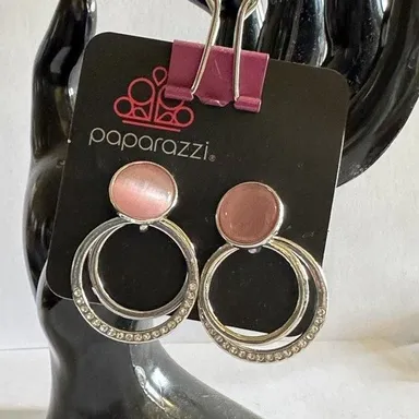 Paparazzi Pink Circle with CRZ hoop Earrings new with tags