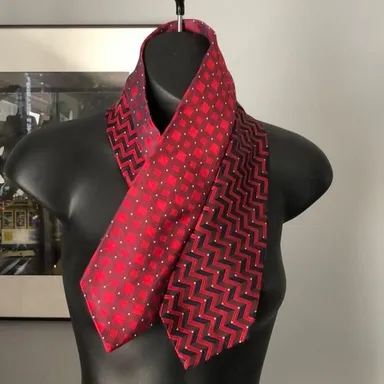 Upscycled red tie scarf