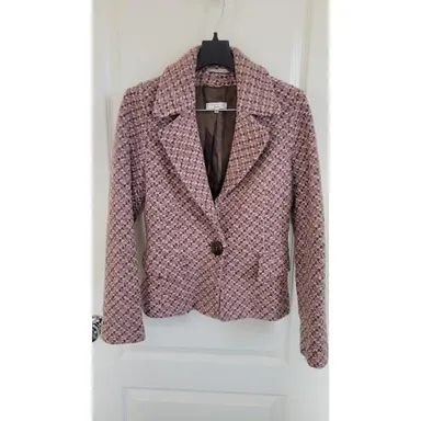 Essentiel Antwerp Pink Tweed Style Peacoat Blazer