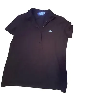 women's black lacoste polo shirt SZ 40 ( med)