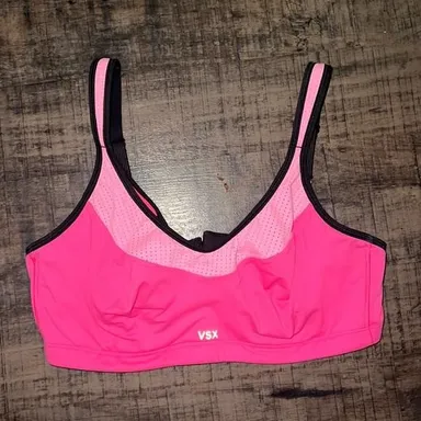 VSX Victoria’s Secret sports bra pink athletic 36C 36D clasp closure