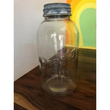 Vintage Presto Supreme Mason Jar ½ Gallon jar by Owens-Illinois Zinc Lid