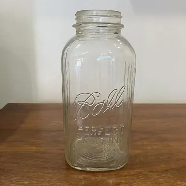 1923-1933 Vintage Ball Perfect Mason Canning Jar Half Gallon Ribbed