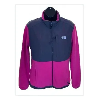 The North Face Women's Pink and Gray Full-Zip Fleece Jacket - Size Medium