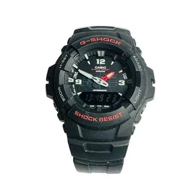 CASIO G-100 Series G-Shock Analog-Digital Watch Black Red Watch