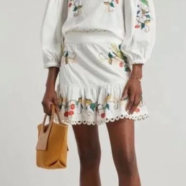 NWT Farm Rio Pitanga Embroidery Mini Skirt Size Medium