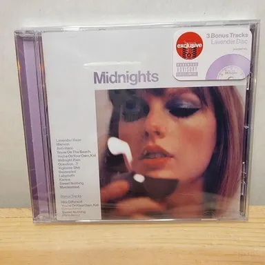 CD Taylor Swift Midnights (Target Exclusive) 3 Bonus Tracks Lavender Disc SEALED