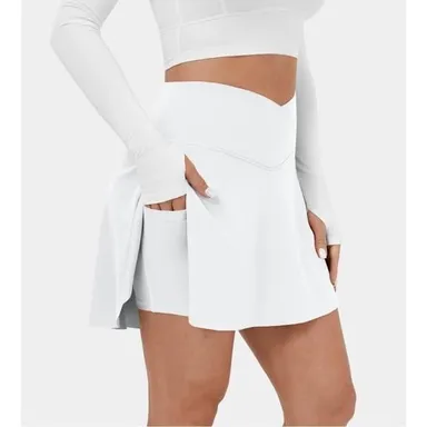 HALARA Cloudful Air Fabric Crossover Side Pocket 2-in-1 Lucid Tennis Skirt