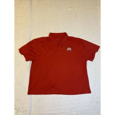 Ohio State Buckeyes Polo Shirt Mens 3XL Short Sleeve OSU Red Polyester Adult