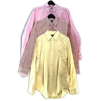 x3 Ralph Lauren 100% Cotton Button Down Shirts x2 Classic & x1 Custom Fit M