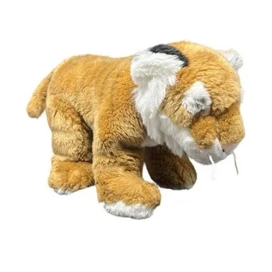 Tiger Cub Baby Plush Stuffed Animal Tan Brown 12" x 8" No Brand Info