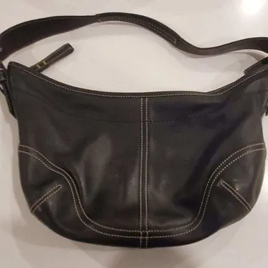 Black Vintage Leather Coach Bag