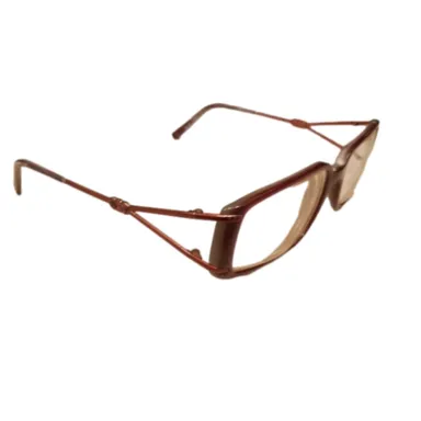 Salvatore Ferragamo Vintage Brown Metal Crystal Eyeglasses Eye Glasses 55 17 130