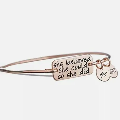 She believed she could so she did Gold Bracelet