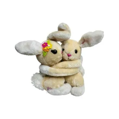 vintage honey bunch hugging bunny rabbits R Dakin Co 12” Easter Plush Stuffed