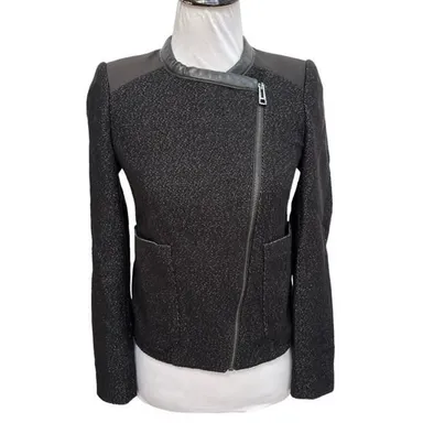 Zadig & Voltaire Cropped Moto Jacket Black Size Small (36)