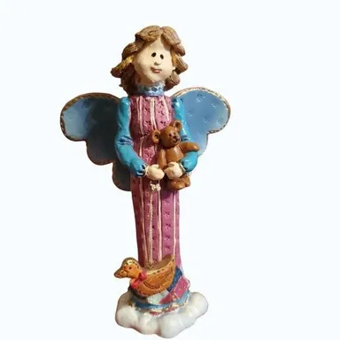 Russ Berrie Heavensent Angel with Teddy Bear and Heart #13825