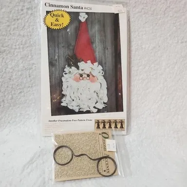 VTG 1996 Happy Hollow Designs Ozsome Accents Cinnamon Santa #425 w/Wire Glasses
