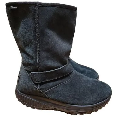 SKECHERS Women's Size 10 Shape Ups XF Bollard Black Fur Suede Winter Boots 24860