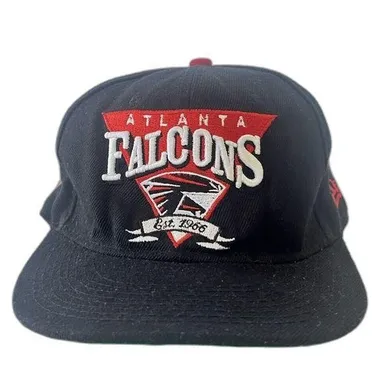 Vintage  Atlanta Falcons NFL New Era SnapBack Hat Cap Black Red Green