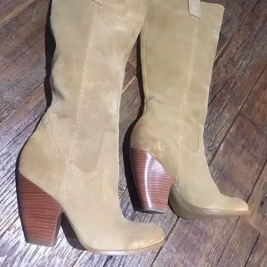 Carlos Santana gold shimmer leather  boots 7.5