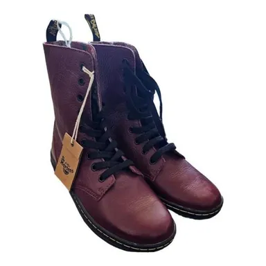 Women's Dr. Martens Stratford Red Leather 8-Hole Boots Size 7 US