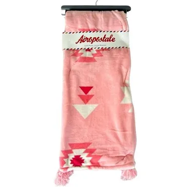 Aeropostale Aztec Soft Plush Throw Blanket in Pink. Size 50" X 60". NWT!