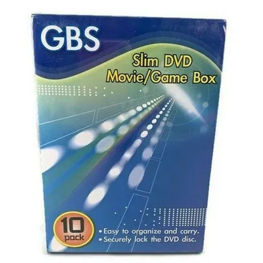 GBS DVD 10 pack Slim Movie / Game Case Storage sealed NEW