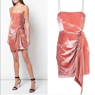 Cinq A Sept Kiki Dress Velvet Rosewood Pink Size 6 NWT
