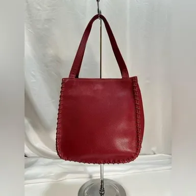 Yves Saint Laurent Red Leather Tote Bag