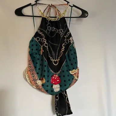 Rope and Chain Mushroom Halter Top. Size M